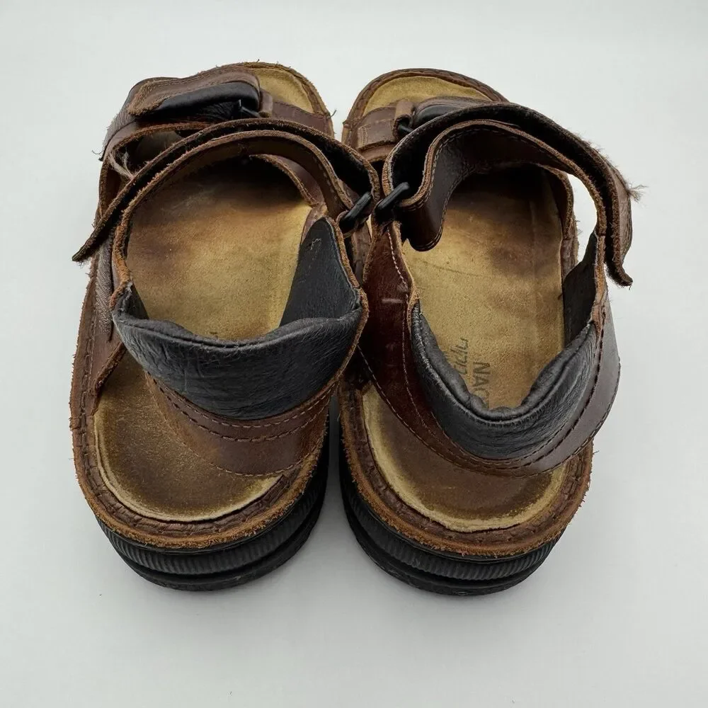 NAOT Men's Lappland Sz 43/10 Brown Leather Adjustable Strap Walking Sandals